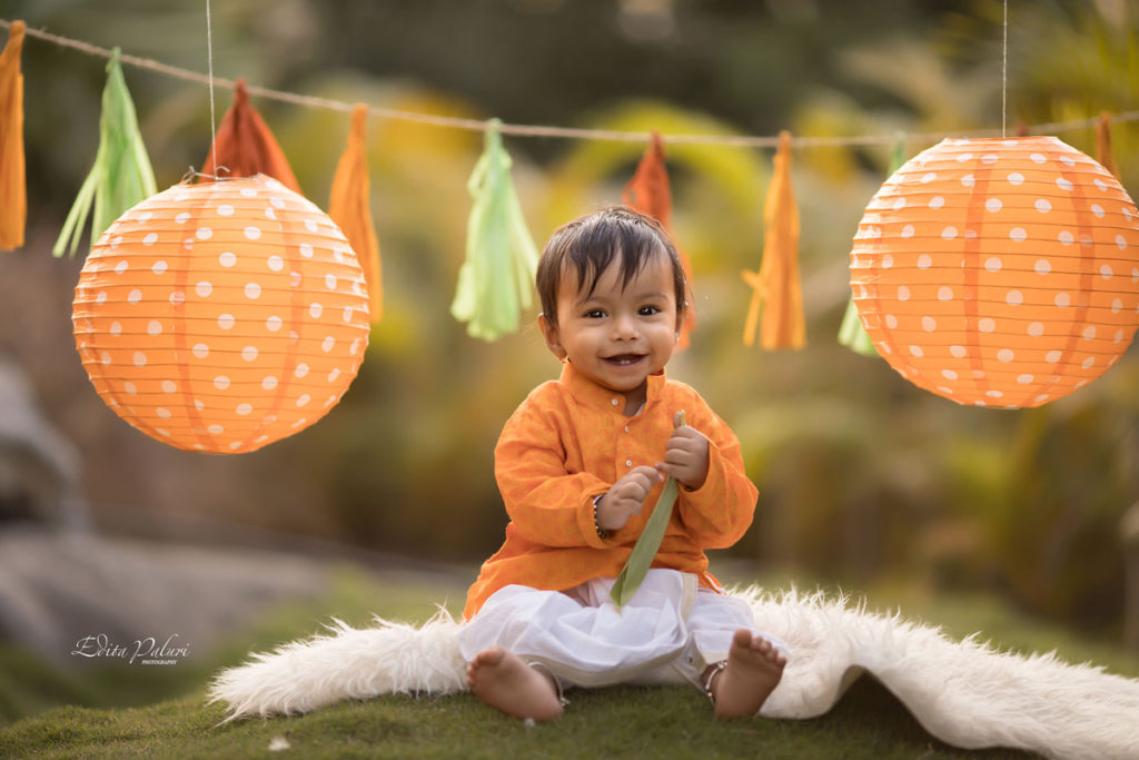 10 months Indian  baby boy pictures in traditional attire
