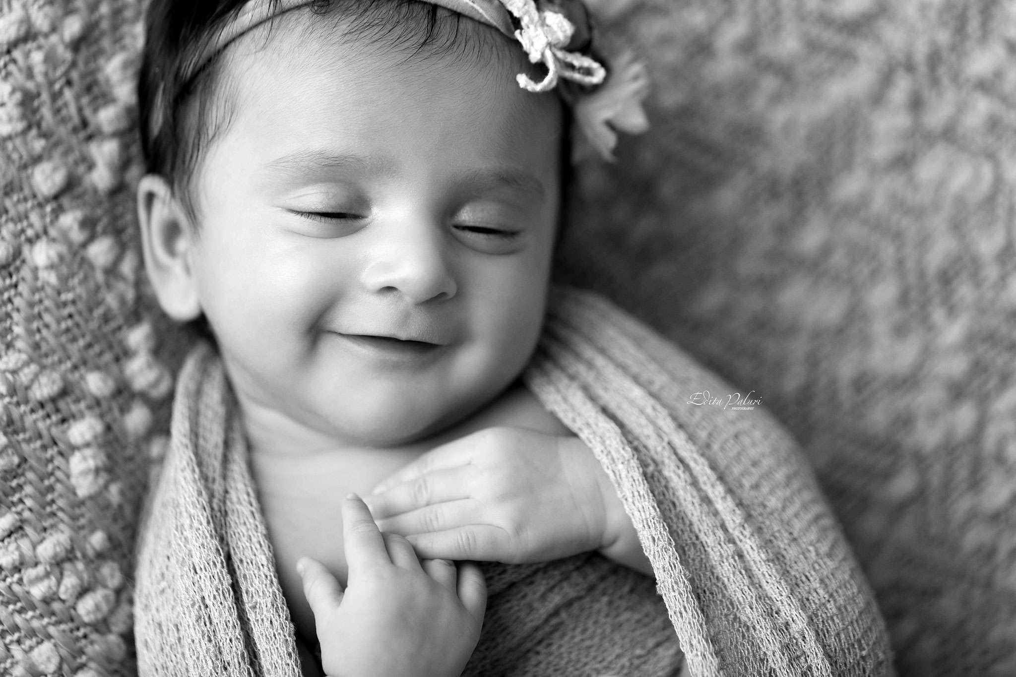 Smiling newborn picture