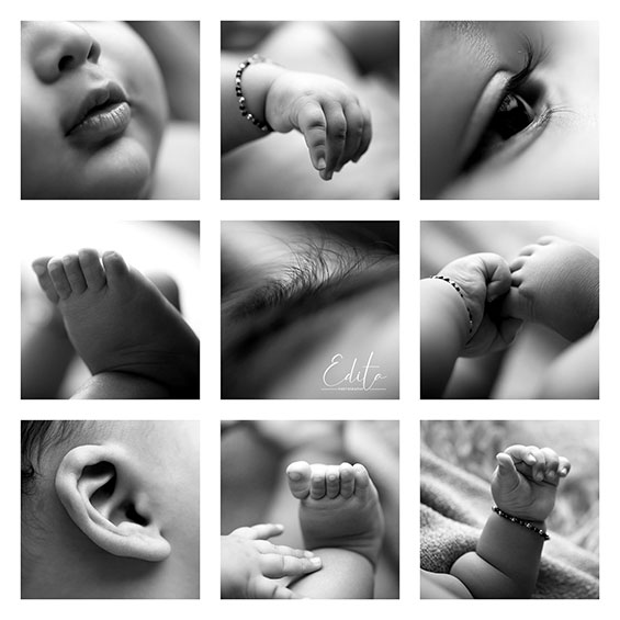 Baby macro close ups collage