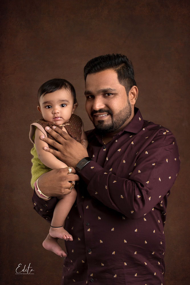 Father and baby son photo indian. happy father's day