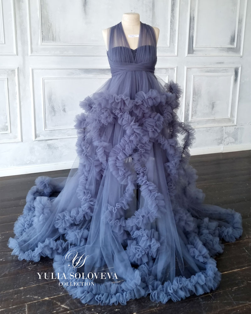 Couture grafiti tulle gown