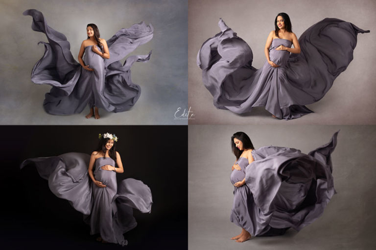 Fabric tossing for an amazing maternity photo shoot Edita Photography