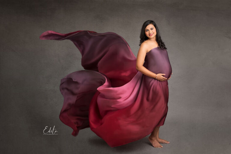Fabric tossing for an amazing maternity photo shoot Edita Photography