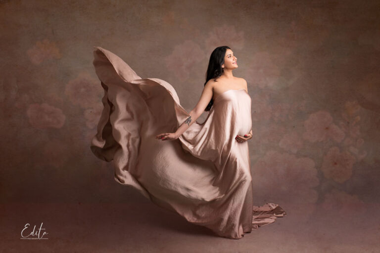 Fabric tossing for an amazing maternity photo shoot Edita Photography