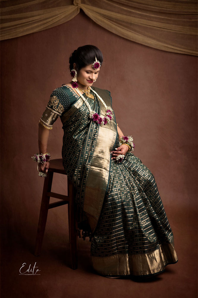 Pregnant woman in saree